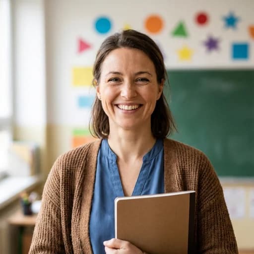 A schoolteacher in her classroom